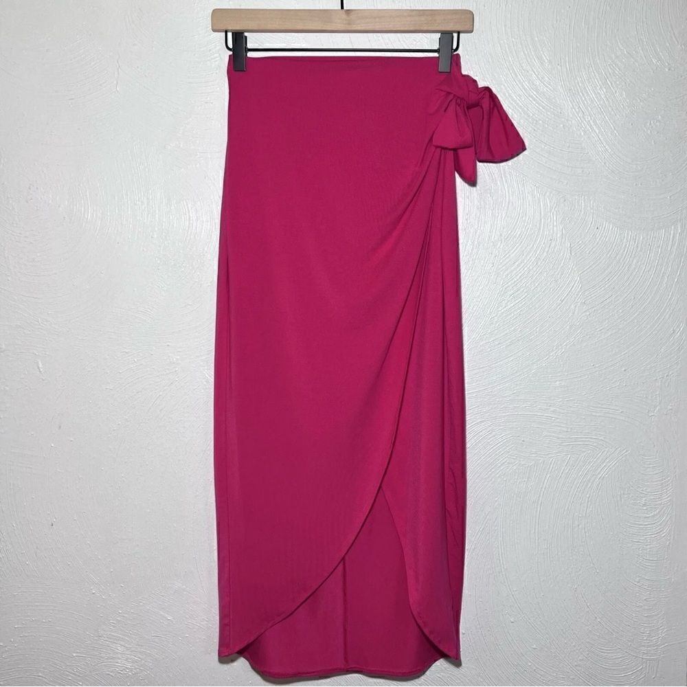 Reformation Midi Wrap Skirt in Pink